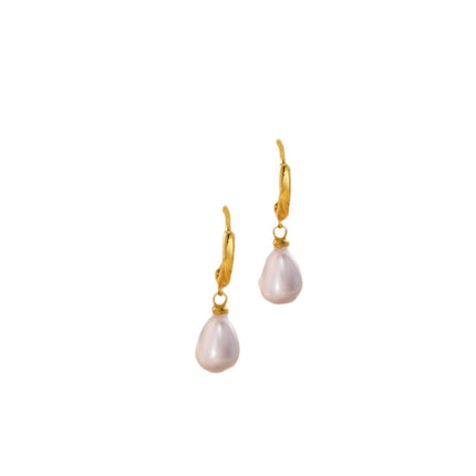 Europe and the United States cross-border hot-selling stainless steel 18k gold plating water drop shape pearl earrings high ladies earrings earrings