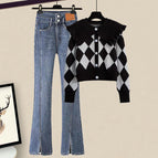 6500#Black top + blue pants / M [recommended 40-50kg ]