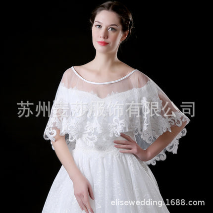 Spot Mesh Lace Shawl Women's Thin Pullover Cloak Bride Wedding Dress Wedding Shawl Ebay Amazon
