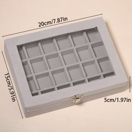 Advanced New Glass Jewelry Box Ring Earrings Earrings Bracelet Necklace Jewelry Display Flannel Jewelry Storage Box