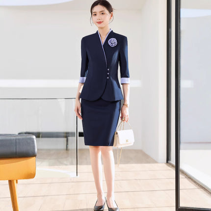 Professional Suit suit Female Spring and Autumn Senior Beauty Salon Beautician Work Clothes Medical Beauty Front Desk Reception Suit Jacket