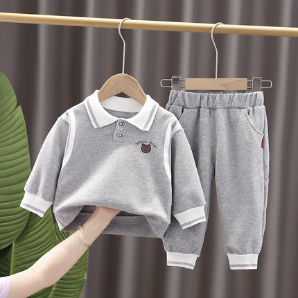 Children's Clothing Boys' Spring and Autumn Outfit Set 2025 New Stylish Toddler Autumn Long-Sleeve Baby Sweatshirt Two-Piece Set
