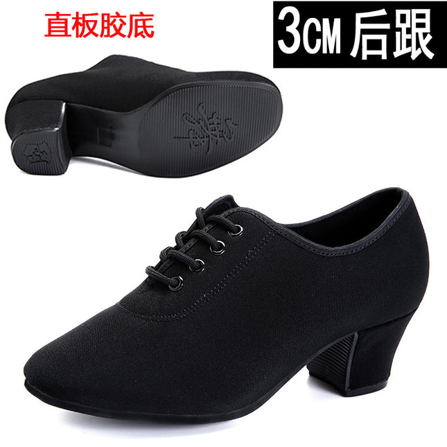 Dancing Shoes Women's Dancing Shoes Soft-soled Latin Dance Shoes Middle-heel Square Dance Teacher Shoes Adult Breathable Single-layer Shoes