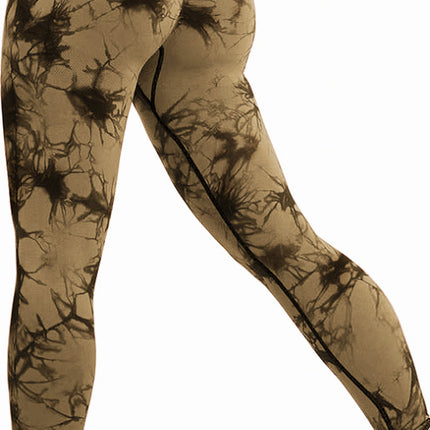 High-Waisted Tie-Dye Butt-Lifting Fitness Pants, Breathable Peach-Lift Compression Training Nine-Point Yoga Pants Define