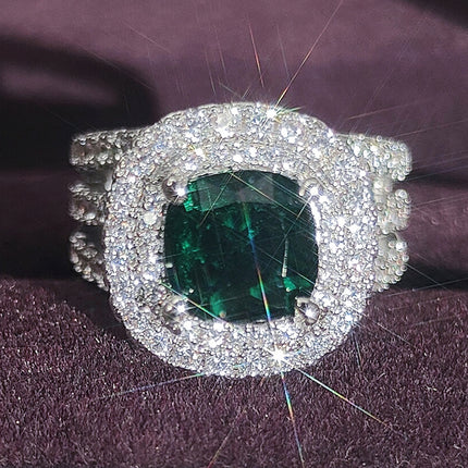 ebay AliExpress cross-border european and american fashion ring best selling square colored diamond ladies daily wedding r4898