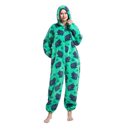 Mixed Wholesale Autumn and Winter Cotton Velvet Animal Cartoon Siamese Pajamas Thickened Men and Women Couple Home Clothes Tianma Adult