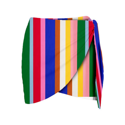2025 Cross-Border European and American Swimwear Striped Vacation One-Piece Swimsuit Set for Women 25323 Huludao Swimwear Vacation