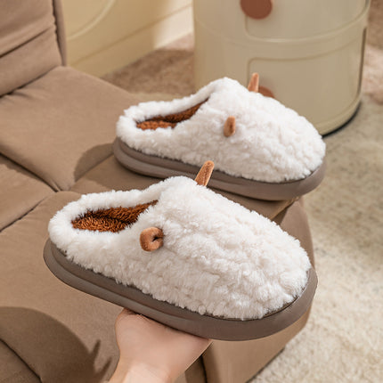 Cotton Slippers for Women, Cute Girly Heart, Indoor Home, Non-Slip, Warm, Couple Style, Dormitory Wearable Slippers for Men, Autumn and Winter