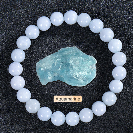 SHINE/TEMU Cross-border Natural Stone Agate Crystal Beaded Bracelet Apatite Lapis Lapis Bracelet for Men and Women