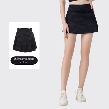 [in Stock] Ld Yoga Spring/Summer Short Skirt Anti-Exposure Fitness High-Waisted Sports Quick-Dry Training Tennis Pleated Skirt
