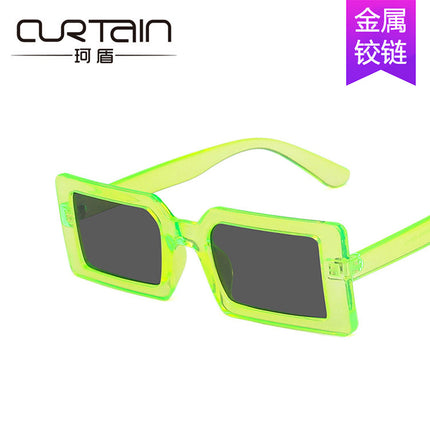 Fluorescent Green Sunglasses Cross-Border Supply Square Sunglasses for Women 2020 New Fashion Street Shooting Catwalk Sunglasses