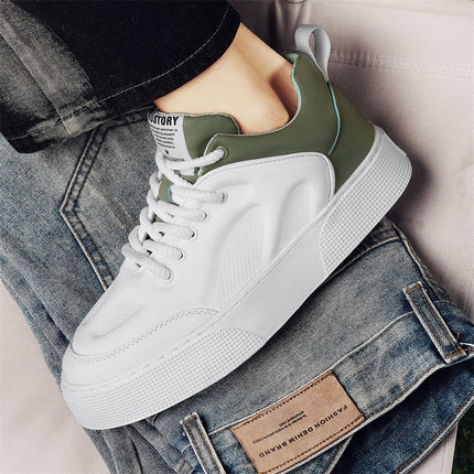 Men's Shoes Spring New Low-top Fashion White Shoes Men's Leather Casual Shoes Men's Four Seasons All-match Sports Sneakers