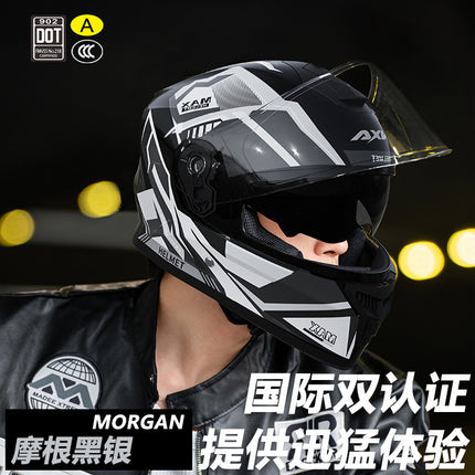 3C Certified Motorcycle Helmet Men's Four Seasons Universal Electric Vehicle New GB Women's Winter Warm Riding Safety Helmet