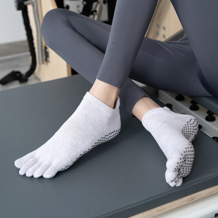 Toesox quality new gradient yoga socks tie-dyed backless five-finger socks sports pilates dispensing non-slip socks