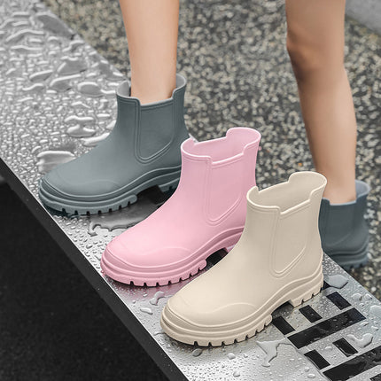 Cross-border women's new water shoes plastic waterproof shoes outdoor work rain shoes light non-slip rubber shoes kitchen overshoes