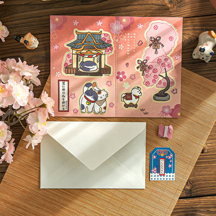 Hanging Greeting Card Cat Decoration Hanging Card Blessing Message Gift Card Prayer Holiday Thank You Card Creative Small Card
