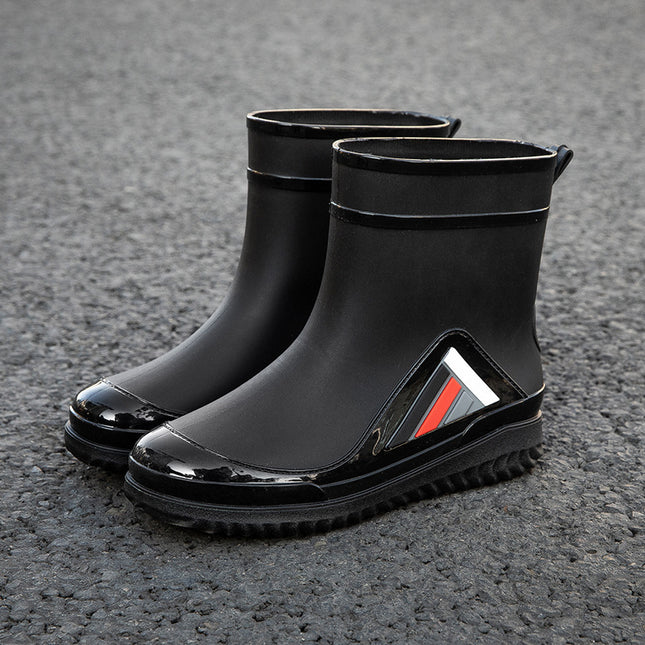 New men's rain boots non-slip thick-soled waterproof boots wear-resistant fashion outer wear car wash work rubber shoes overshoes men's thick