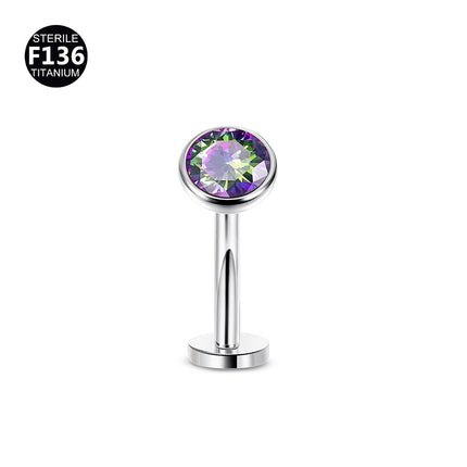 F136 titanium curved rod suspended two inner teeth Aobao colorful belly button nail 1.6mm thick 12-16mm long 1.2 teeth