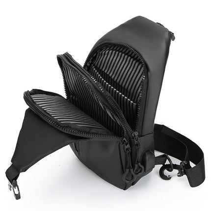 Cross-Border New Chest Bag Men's High-End Crossbody Bag Men's Water-Repellent Shoulder Bag USB Charging Chest Bag
