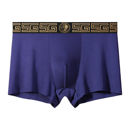Wholesale Modal Men's Underwear Breathable Magnet Temperature Change Inner Crotch Boxer Solid Color Four Corners High-End Gold Brick Gift Box