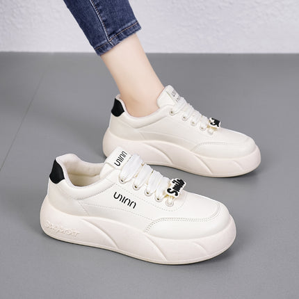 Hydrogen Cloud Women's Shoes Autumn and Winter White Shoes Junior High School Students Leisure Sports Board Shoes Niche Design Sense