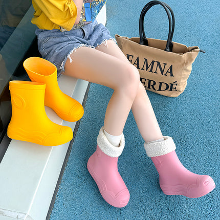 Cross-Border Hot-Selling Fashionable Mid-Calf Women's Rain Boots New Outdoor Waterproof Shoes Non-Slip Casual Water Boots Women's Rain Boots Rubber Shoes