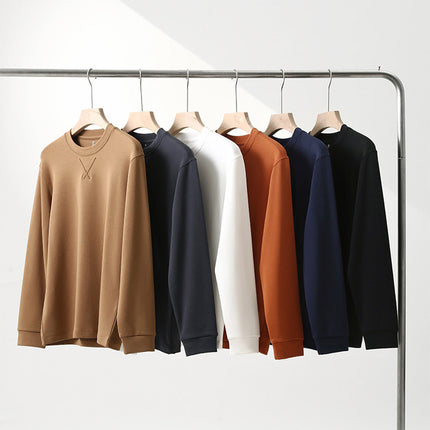 Spring and Autumn Simple Solid Color Sports Crewneck Sweater Men's Casual Loose All-match Pullover Hat All-match Top