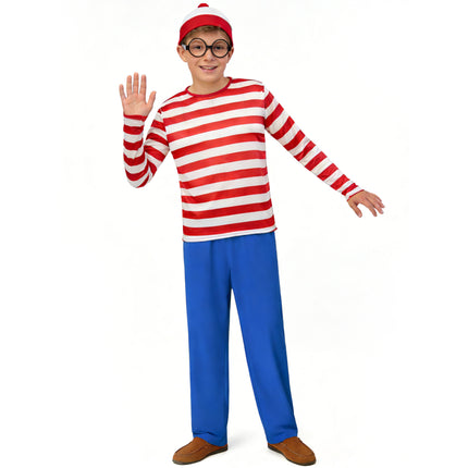 Halloween Costume Smart Wally Where's Wally UK Anime Costume cosplay Couple Costume