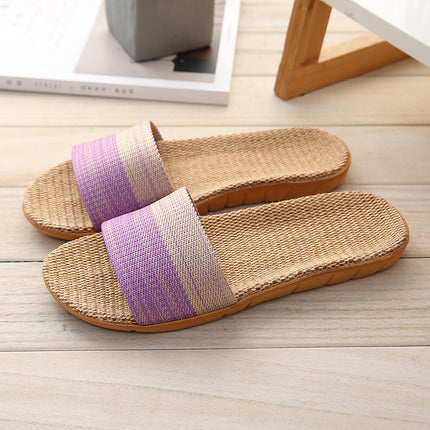 Cixi Simple Linen Slippers Four Seasons Guest Indoor Living Room Home Floor Cotton Linen Slippers Couple Wholesale
