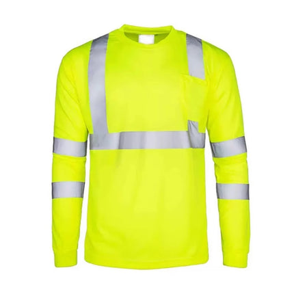 Site work clothes wholesale breathable sweat-absorbent fast cotton T-shirt dry outdoor safety construction tooling reflective strip T-shirt