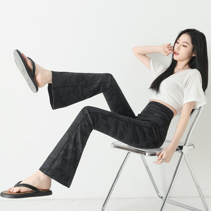 New Camouflage Shark Pants for Women's Outer Wear Spring & Fall Extbottomed High-Waist Slim Stretch Leggings Butt-Lifting Yoga Pants for Sports