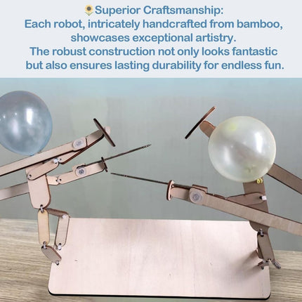 Double Battle Fencing Balloon Man Toy Wooden Interactive Figure Handmade Wooden Fencing Puppet