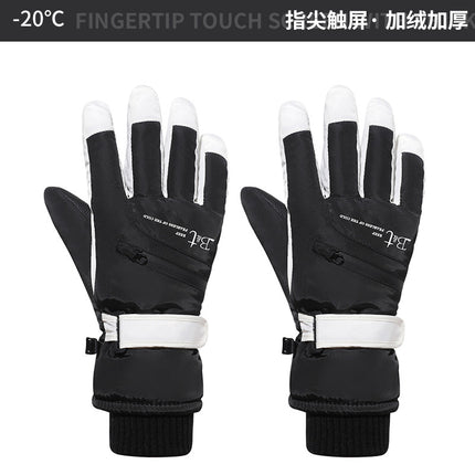 Wholesale Winter fleece-lined Ski Gloves Outdoor Sports Riding Non-slip Gloves Windproof Cold-proof Touch Screen Ladies Gloves