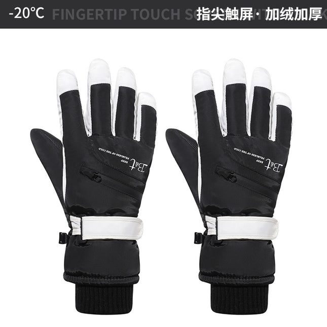 Wholesale Winter fleece-lined Ski Gloves Outdoor Sports Riding Non-slip Gloves Windproof Cold-proof Touch Screen Ladies Gloves