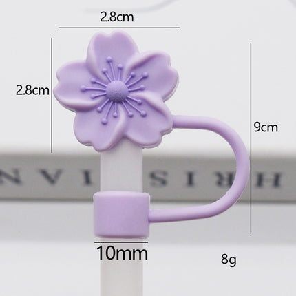 Popular 10mm Begonia Flower Straw Cap Stanley Water Cup Straw Plug Silicone Flower Straw Cover Direct from Manufacturer