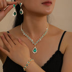 G236 gold and green three-piece set