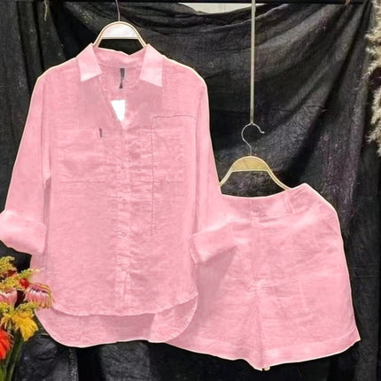 2025 Cross-Border Southeast Asian Summer Fashion Shirt Set Loose Slimming Look Casual Comfortable Two-Piece Set Wholesale