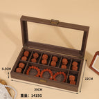 Wood grain leather 8+1 cultural toy storage box
