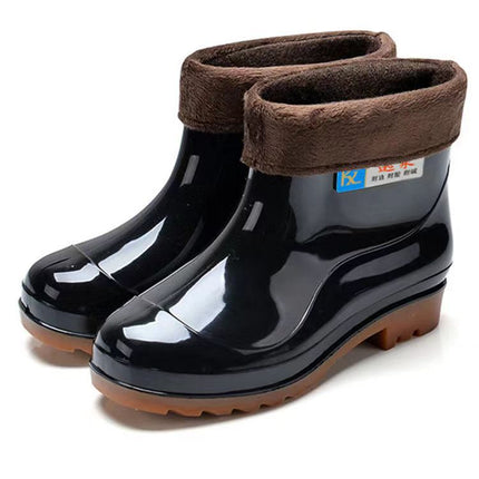 Authentic Xunlai Women's Spring & Fall Short-Tube Water Shoes, Four-Season Waterproof Kitchen Chef Water Boots, Canteen Men's Rubber Shoes, Outdoor Rain Boots