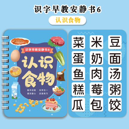 Literacy Early Education Quiet Book for Young Children Aged 3-6 Years Old Literacy Enlightenment Paste Tear-Off Book Educational Toys