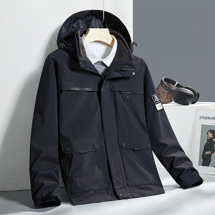 Winter Couple Outdoor Rush Clothes Three-in-One Hood Removable Liner Two-piece Warm Windproof Casual Rush Clothes