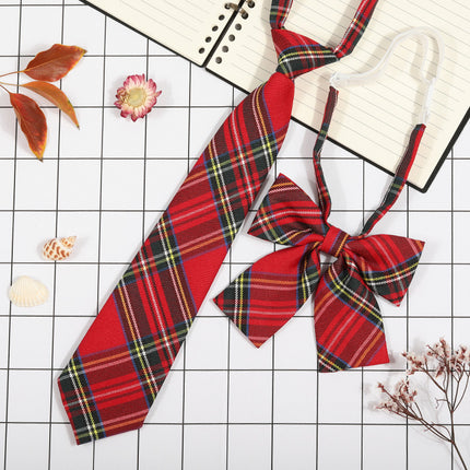 Japanese Plaid JK Tie Tie Set Women's College Style Graduation Photo Free Accessories Korean Style Bow Mariners Suit