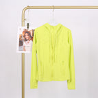 Fluorescent green hooded jacket / 10/XXL
