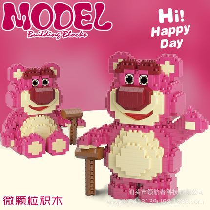 M1016 Jihui Strawberry Bear M1020 Building Blocks Assembled Toys Girls Children's Puzzle M1015 Gift Cross-border