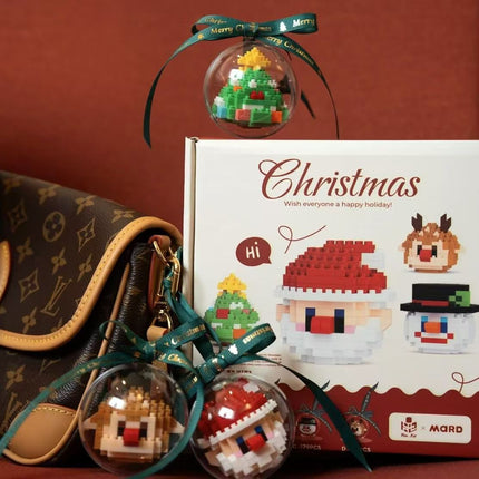 What is the cross-border Christmas building block ball micro-particle assembly puzzle snowman Christmas tree ornaments boys and girls gifts