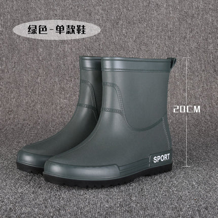 Cross-Border Fashion Popular Men's Rain Boots Mid-Tube Water Shoes Kitchen Takeaway Rain Boots Foreign Trade Fishing Waterproof Rubber Shoes Dropshipping