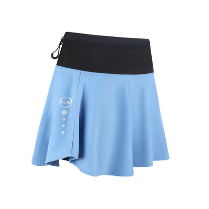 Waterproof Pocket for Mobile Phone Sports Skirt Women's Anti-Light High Waist Quick-Dry Marathon Running Skirt Wrap-Around Net Pocket
