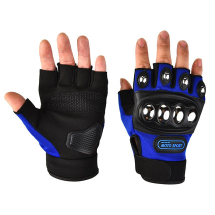 Summer Half-finger Motorcycle Gloves Riding Half-finger Breathable Motorcycle Racing Wear-resistant Non-slip Anti-fall-resistant Motorcycle Gloves for Men