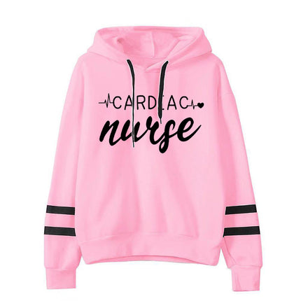 Foreign Trade Cross-border European and American Cardiac Nurse Printed Striped Parallel Bars Hoodie Men's and Women's European Code plus size