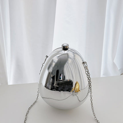 Cross-border New Oval Mirror Goose Egg Bag 2024 Autumn New Women's Fashion Cosmetic Bag Chain Crossbody Women's Bag